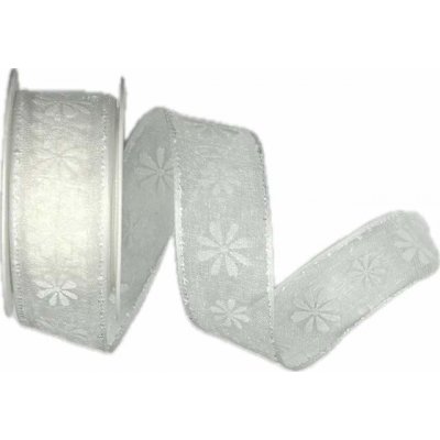 Stuha organzová VALETTA WHITE bílá 25mm x 2,5m (10,- Kč/m) – Zboží Dáma