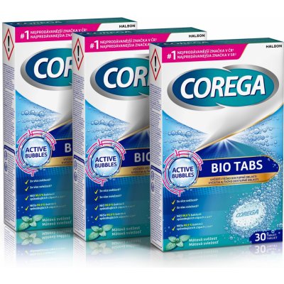 Corega Bio Tabs Antibakteriální tablety 3 x 30 ks – Zboží Dáma