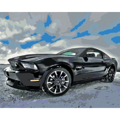 Diamondi Diamantové malování SPORTOVNÍ ČERNÉ AUTO 40 x 50 cm bez rámu a bez vypnutí plátna – Hledejceny.cz