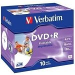 Verbatim DVD-R 4,7GB 16x, printable, plastová krabička, 10ks (43521) – Hledejceny.cz