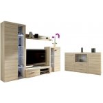 Noka s komodou Olimp dub sonoma varianta LED osvětlení – Zboží Dáma