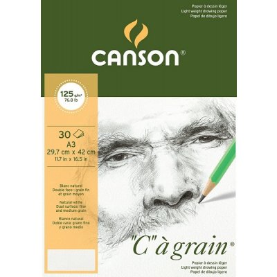 Canson C grain skicák lepený na krátké straně 125g/m2 30 archů A3 – Zboží Dáma