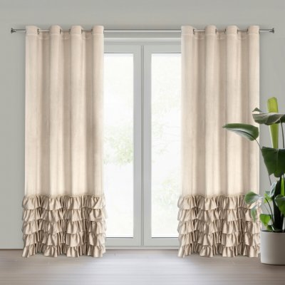 EUROFIRANY ZATEMŇOVACÍ ZÁVĚS NA KROUŽCÍCH CARLI 140X250 CM BÉŽOVÁ – Hledejceny.cz