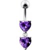 Piercing Šperky4U stříbrný piercing do pupíku srdíčka BP01258-A