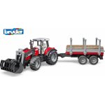 Bruder 2046 Massey Ferguson 7480 s čelním nakladačem a přepravníkem dřeva 1:16 – Hledejceny.cz