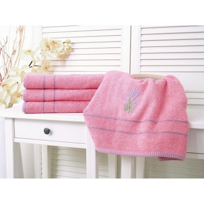 B.E.S. Petrovice osuška s výšivkou 65 x 130 levandule starorůžová – Sleviste.cz