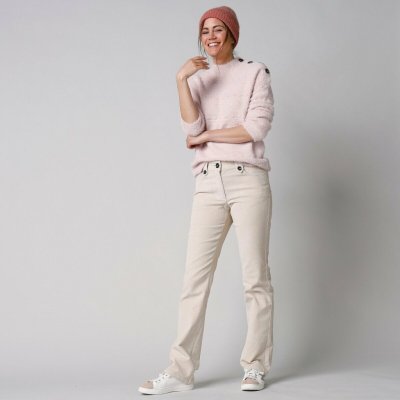 Rovné manšestrové kalhoty béžová – Zboží Dáma