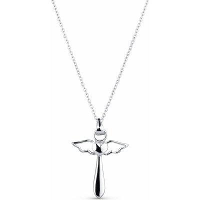 Olivie Stříbrný andělský křížek se srdíčkem 4217 – Hledejceny.cz