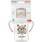 Akuku lahvička/hrneček s úchyty a brčkem Sova 300 ml béžová – Zboží Dáma