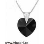 Swarovski Elements Stříbrný náhrdelník černé srdce 34138.5 Jet – Hledejceny.cz
