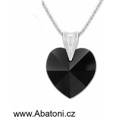 Swarovski Elements Stříbrný náhrdelník černé srdce 34138.5 Jet – Hledejceny.cz