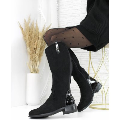 Bellamila Dámské semišové kozačky BL-67B – Zboží Mobilmania