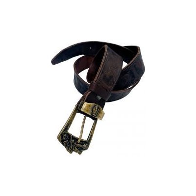 Pásek Huntertex kožený myslivecký zdobený zlatá spona divočák – Sleviste.cz