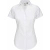 Dámská košile B&C Elastane s krátkým rukávem bílá