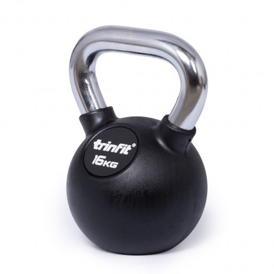 TRINFIT Kettlebell kov guma s chrom madlem 16 kg – Zboží Mobilmania