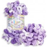 Alize Puffy Color 5923 fialová a bílá – Zboží Dáma