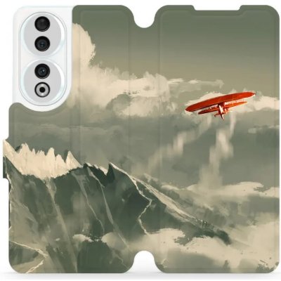 Pouzdro Mobiwear Flip Honor 90 5G - MA03P Oranžové letadlo v horách
