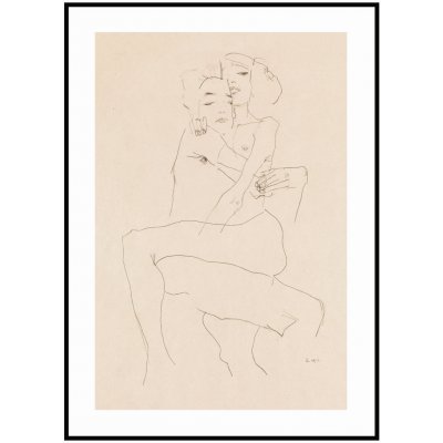 Jen tak z lásky Plakát Egon Schiele - Objímající se nahý pár Rozměr plakátu: A4 (21 x 29,7 cm) – Hledejceny.cz