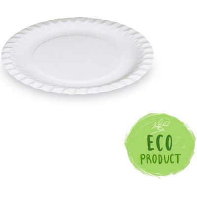 EcoObaly Papírový talíř 18 cm mělký – Zboží Dáma