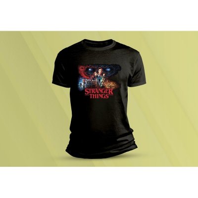 Sandratex dětské bavlněné tričko Stranger Things černá – Sleviste.cz