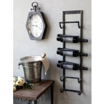 Chic Antique Nástěnný stojan na víno Black, černá barva, kov – Zboží Dáma