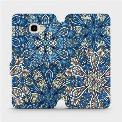 Pouzdro Mobiwear parádní flip Samsung Galaxy J4 Plus 2018 - V108P Modré mandala květy – Zboží Mobilmania