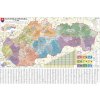 Nástěnné mapy Excart Maps Slovensko - nástěnná administrativní mapa 200 x 130 cm Varianta: bez rámu v tubusu, Provedení: laminovaná mapa s očky