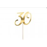 PartyDeco Zápich do 21cm dortu zlatý číslo 30 – Hledejceny.cz