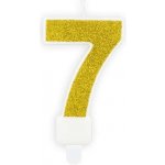 PartyDeco svíčka malá zlatá číslo 7 – Zboží Dáma