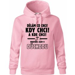 Dělám co chci, kdy chci důchod Oversized mikina dámská Moon kratší + širší Růžová