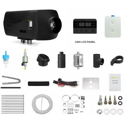 XL-AIRD Nezávislé topení 5kW včetně instalační sady, LTE / 4G displej, 12V nebo 24V automatická volba, možnost připojení pomocí mobilní sítě + datová SIM karta zdarma – Hledejceny.cz