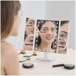 Zaparkorun.cz Zrcátko třípanelové s LED Dot osvětlením bílé – Zboží Dáma