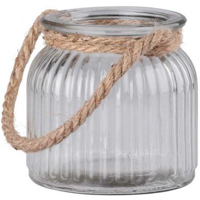 Závěsná skleněná lampa s lanem - čirá, 12,5 × 16,5 cm – Hledejceny.cz