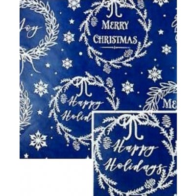 Nekupto Dárkový balicí papír vánoční 70 x 200 cm Tmavě modrý, nápis Merry &  Bright od 24 Kč - Heureka.cz