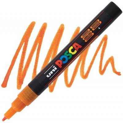 Uni Posca 3ML 0,9 1,3 mm třpytivý oranžový – Zboží Mobilmania