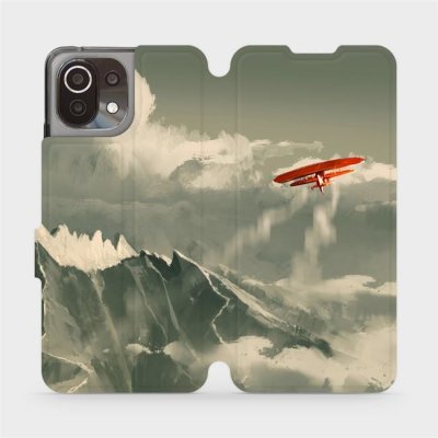 Pouzdro Mobiwear Flipové Xiaomi Mi 11 Lite LTE / 5G - MA03P Oranžové letadlo v horách