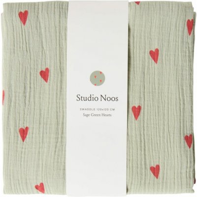 STUDIO NOOS SWADDLE ZAVINOVAČKA Print Large Green Hearts – Hledejceny.cz