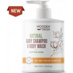 WoodenSpoon Dětský sprchový gel a šampon na vlasy 2v1 Cotton Kiss 300 ml – Zboží Dáma