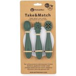 PETITEMARS PETITE&MARS Set silikonových tréninkových lžiček Take&Match Misty Green 6m+ – Sleviste.cz