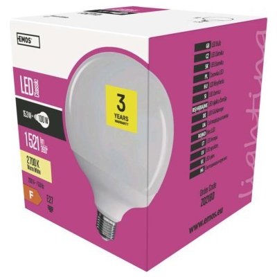 Emos Lighting LED žárovka Classic Globe 15,3W E27 teplá bílá – Zboží Mobilmania