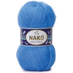 Nako Pletací příze Nako Mohair Delicate 6121 - modrá