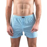 Gina trenky volné, šité s potiskem 75202P tm. šedá aqua – Zboží Dáma