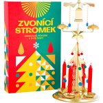 Logimax Česká obnovená výroba Tradiční Andělské zvonění stromek zlatý – Zboží Dáma