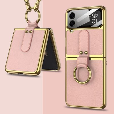 Pouzdro GKK Fashion Ring case Samsung Galaxy Z Flip 4 růžové