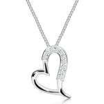 Šperky eshop Stříbrný blýskavá asymetrická kontura srdce tenký AC23.20 – Zboží Mobilmania