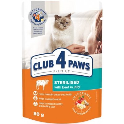 C4P S hovězím v želé pro dospělé sterilizované kočky 80 g