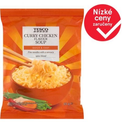 Tesco Instantní nudlová polévka s kuřecí a kari příchutí 65 g – Zboží Dáma