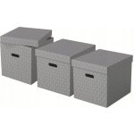 Esselte Krabice úložná - kostka / šedá / 365 x 320 x 315 mm / s otvory / 3 ks – Sleviste.cz
