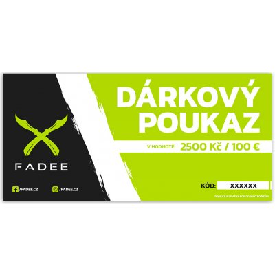 Fadee Dárkový poukaz na nákup - 2500 Kč / 100 €