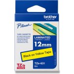 Brother TZE-631 - náhradní páska - 12 mm x 8 m, černo-žlutá – Hledejceny.cz